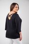 1112039 Women's Back Detailed Blouse Black - 3