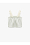 Lace Detailed Strappy Square Neck Comfortable Fit Satin Pajama Top - 4