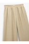 Viscose Fabric Elastic Waist Pocket Straight Wide Leg Trousers - 5