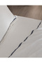 Tina King Size Linen Look Washable 100% Cotton Bed Sheet Pcs Duvet Cover Set - White/Navy Blue - 6