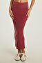 Women's Slim Fit Cotton Plain Long Burgundy Skirt