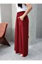 Filamlı Linen Skirted Pants 8826 Burgundy - 4