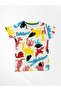 Boys' 100% Cotton Camel Kangaroo Crocodile Patterned Short Sleeve Shorts White Summer Pajama Set - 5