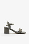 Platinum Ankle Strap Women's Block Heeled Shoes