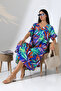 Likapa Summer Plus Size Viscose V-Neck Short Sleeve Dress 2688 - 5