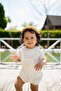 Summer Baby Girl Romper and Shirt Set Sun Pattern Canvas Romper, Linen Shirt 0-12 Months - 5