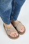 Trebol Women's Leather Genuine Leather Cross Single Buckle Mink Slippers - 3