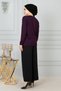 Women's Purple Long Sleeve Combed Cotton Blouse - 7