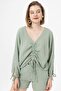 Women's Oversize Crop / Blouse - Muslin Long Sleeve Gathered - 1080 - 4