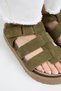 Cesped Women's Leather Genuine Leather Velcro Khaki Slippers - 3