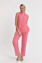 طقم - بلوزة نصف بات من الموسلين بدون أكمام وبنطلون كلاسيكي - 1070-2020