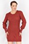 Women Ribbed Long Sleeve Mini Sweater Dress, Rust