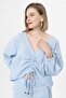 Women's Oversize Crop / Blouse - Muslin Long Sleeve Gathered - 1080