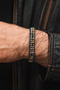 Men Women Tiger Eye Stone Leather Cord Natural Stone Bracelet - 2