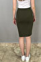 Women's Pencil Skirt Khaki Green - 4