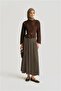 Crinkled Satin Skirt 25Yh5601 Khaki