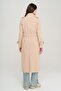 Unlined Trench Coat with Zipper and Epaulettes Beige 6697 - 7