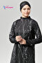 Fully Covered Water Repellent Quick Dry Hijab Swimsuit Suit Hijab Swimsuit Scalding Marble Pattern