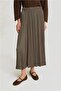 Crinkled Satin Skirt 25Yh5601 Khaki - 3