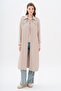 Capes Staple Detailed Quilted Patterned Lightweight Trench Coat Stone 6705 - 2