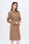 Shirt Collar Belt Detailed Large Size Trench Coat Mink 4302 - 6