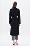 Capes Staple Detailed Quilted Patterned Lightweight Trench Coat Black 6705 - 7