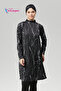 Fully Covered Water Repellent Quick Dry Hijab Swimsuit Suit Hijab Swimsuit Scalding Marble Pattern - 4
