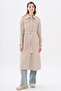 Capes Staple Detailed Quilted Patterned Lightweight Trench Coat Stone 6705 - 4