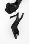 Women's Lily Black Satin Bow Detailed Heeled Shoes - 3