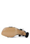 Women's Leather Black Leather Heeled Shoes - 5