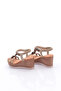 1040 Women's High Sole Knitted Detailed Sandals - 3