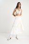 Women's White Ruffled Lined Asymmetrical Layered Seersucker Skirt 242-3001 60283329 - 4