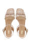 Women's Vegan Beige Heeled Shoes - 6