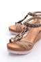 1040 Women's High Sole Knitted Detailed Sandals - 4