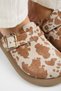 Naguall Zeta Women's Leather Genuine Leather Belt Buckle Sabo Tan Spotted Slippers - 3