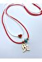 2 Pieces Sea Themed Evil Eye Fish Figured Love Red White Summer Rope Necklace Set - 2