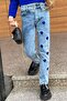 Girl's Silver Button Detailed Navy Blue Blazer Jacket Heart Detailed Jean Pants Bottom Top Set 2251205 - 4