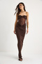 Women's Bitter Brown Strapless Tulle Detailed Wrap Sandy Fish Dress 2502 60283330 - 3