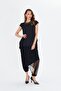 Black Shalwar Skirt with Mesh Detail