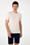 Men's Slim Fit Crew Neck Cream Sweater 50299363-Vr071