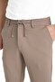 Men's Milk Brown Waist Drawstring Elastic Pocket Lycra Jogger Pants Straight Leg