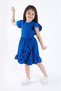 Sax Blue Girls' Summer Ruffled Dress - Stylish Girls' Outfit with Lycra Belt - 2-8 Years - 4