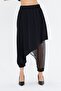 Black Shalwar Skirt with Mesh Detail - 2