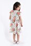 Girl's Flower Patterned Dress - Crepe Fabric, Bag Gift - 3