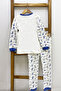 Boy's Pajama Set Dinosaur Printed Crew Neck C65 - 3