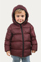 Boy's Burgundy Fleece Inside Furry Hooded Waterproof Wind Resistant Inflatable Winter Jacket - 2