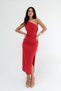 Rochie Midi Red Sandy cu un singur umăr - 2