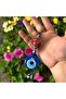 Elegance of Tile Art: Handmade Evil Eye Beaded Keychain Red - 2