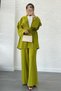Double Kimono Pants Suit-Oil Green - 5