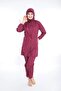 Large Size 4 Piece Hijab Swimsuit with Tie Detail, Zippered Suit - 3